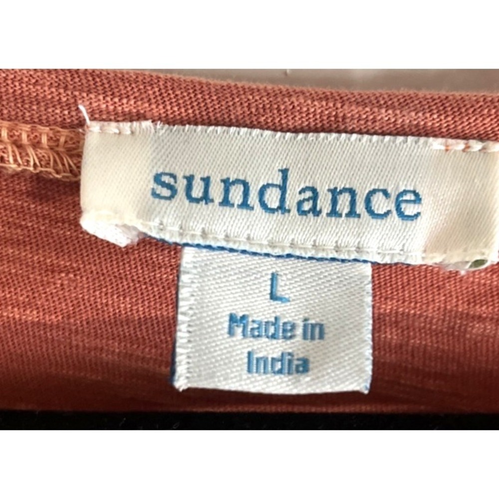 Sundance Orange Coral Embroidered Lace Tunic Boho Long Sleeve Women's L - Picture 7 of 8